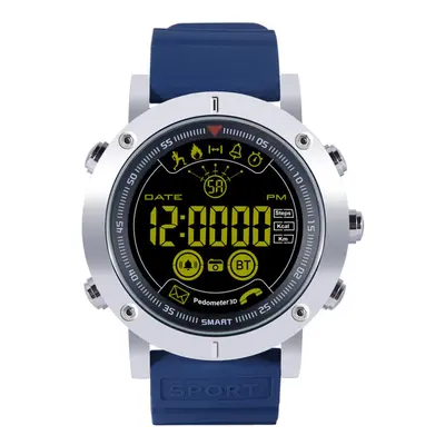 (Blue) ALL-day Activity Record Metal Body Luminous 5ATM Message Month Standby Smart Watch