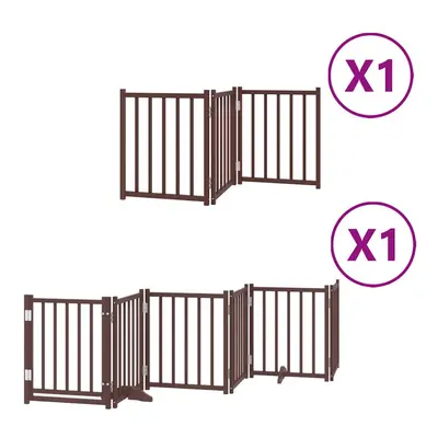 (brown, x x cm/ pcs) vidaXL Dog Gate with Door Foldable Panels Dog Fence Gate White Poplar Wood