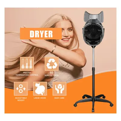 Portable Salon Hair Dryer Hood Floor Stand W/ Adjustable Height 1300W