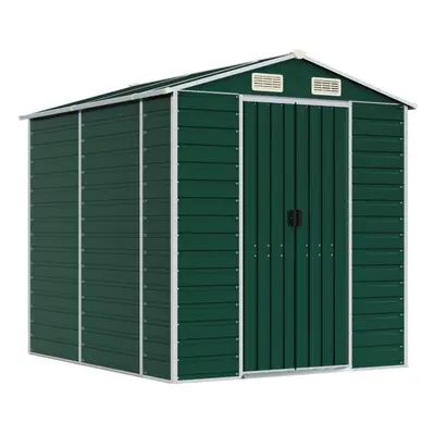 (green, x x cm) vidaXL Garden Shed Outdoor Storage Shed Patio Yard Tool Shed Galvanised Steel