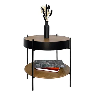 Round Coffee Table Side Table Removable Table Top with Storage