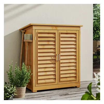 2 x ft Wooden Garden Storage Cabinet Shed Box Organizer Pent Roof with Tier Storage Shelf