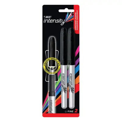 BIC Mark-It Permanent Marker, Fine Point, Black, Markers (GPMP21-Blk)