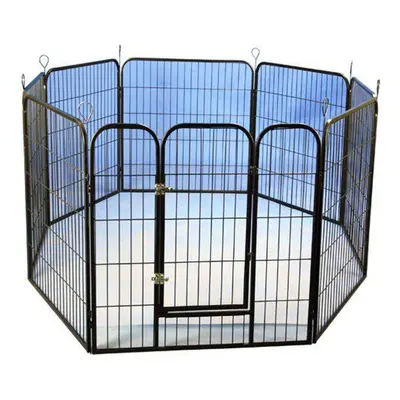 @Pet Modular Puppy Pen Black 79x81cm Indoor Outdoor Pets Run Pet Enclosures