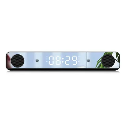 Wireless Bluetooth Speaker LED Display Mirror Clock Sound Bar Bass Stereo Surround Speaker Subwo