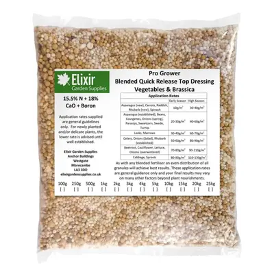 (Bag, 25kg) Elixir Gardens | Pro Grower Blended Quick Release Top Dressing | Veg & Brassica