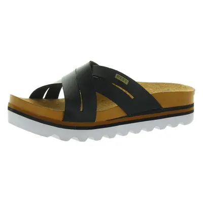 Reef Women's Cushion Bloom Hi Slide Sandal Black/Tan