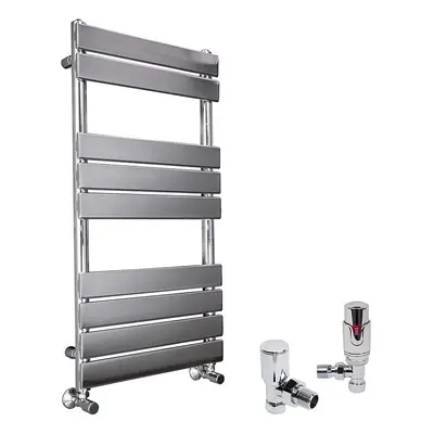 (Chrome, x 500mm) WarmeHaus Designer Bathroom Flat Panel Heated Towel Rail Radiator Ladder Rad w