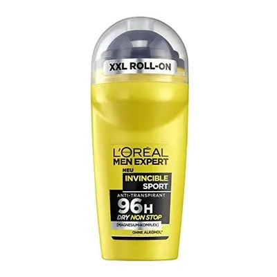 L'Oreal Men Expert Invincible Man Roll-On Deodorant 96H Protection, Sport Deodorant for Men, Con