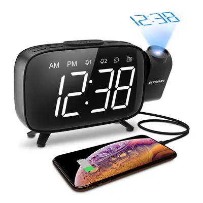 Digital LED Projector Projection FM Radio Snooze Alarm Clock