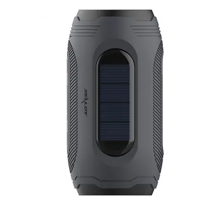 (Black) Wireless Bluetooth Speaker Solar Charging Flashlight Outdoor IPX5 Waterproof Stereo Soun