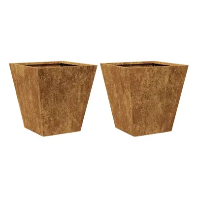 (brown, x x cm/ pcs) vidaXL Garden Planters Outdoor Flower Pot Patio Raised Bed Planter Box Stee