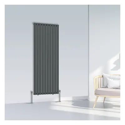 (1600x590mm Single, Anthracite) NRG Oval Column Designer Radiator Horizontal Vertical Central He