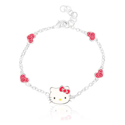 Hello Kitty Sanrio Womens Bracelet with Heart Pendants 6.5"" + 1""