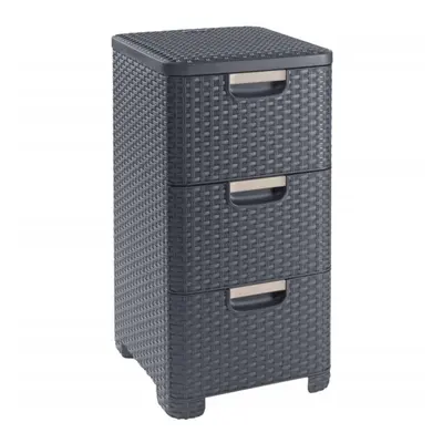 Curver Drawer Cabinet Style 3x14L Anthracite Household Storage Drawer Unit