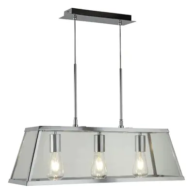 3 Light Lantern Bar Chrome Glass