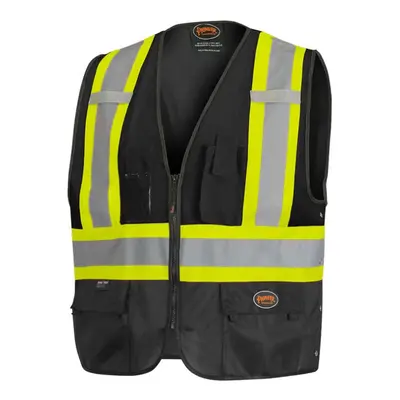 Pioneer Safety Vest for Men - Hi Vis Reflective Solid Neon Pockets