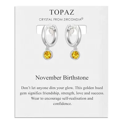 Philip Jones November Birthstone Hoop Earrings Created with Topaz Zircondia? Crystals