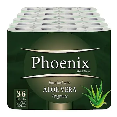 Phoenix Soft Aloe Vera Fragranced Luxury Toilet Rolls Bulk Buy - Quilted White Ply Toilet Paper 