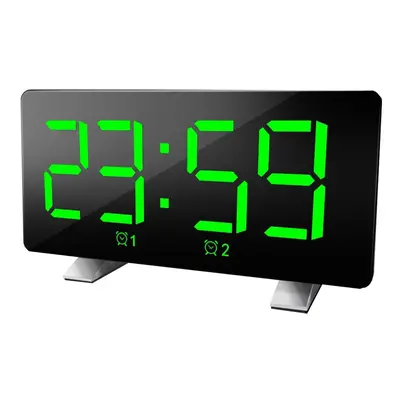 (Green) Polyphonic Double Alarm Clock LED Large Screen Display Electronic Clock