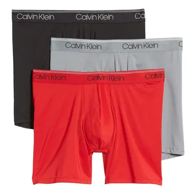 Calvin Klein Men's Micro Stretch 3-Pack Boxer Brief Black RED Convo