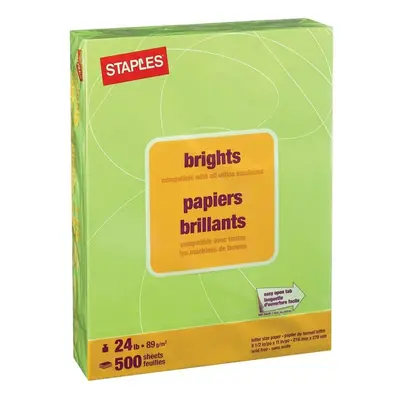 Staples Brights Lb. Colored Paper Green 500/Ream