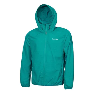 (M, Sea Green) Calvin Klein Mens Printed Water Resistant Golf Windbreaker Jacket