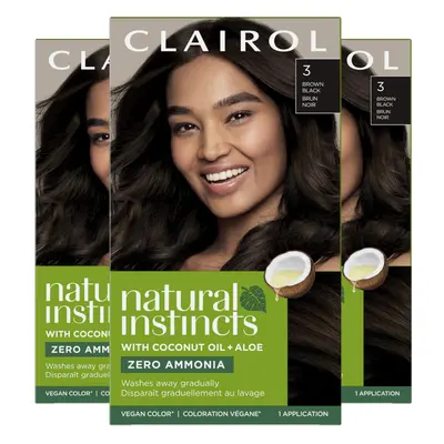 Clairol Natural Instincts Demi-Permanent Hair Dye Brown Black Hair Color Pack of