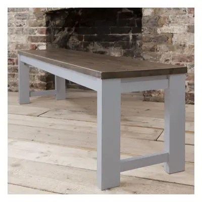 (Hever Bench in Grey and Dark Pine) Hever Dining Bench