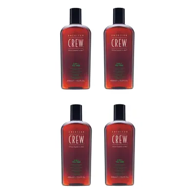 American Crew 3-In-1 Tea Tree Shampoo, Conditioner and Body Wash 450ml x4