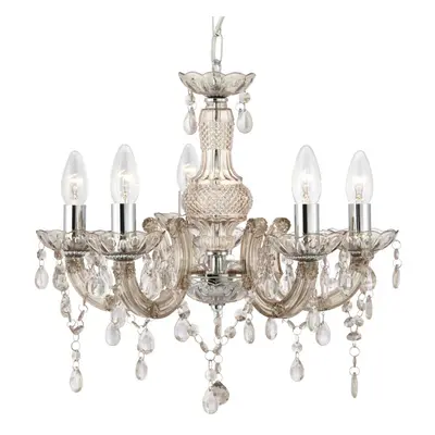 5 Arm Traditional Style Chandelier In Mink Acrylic