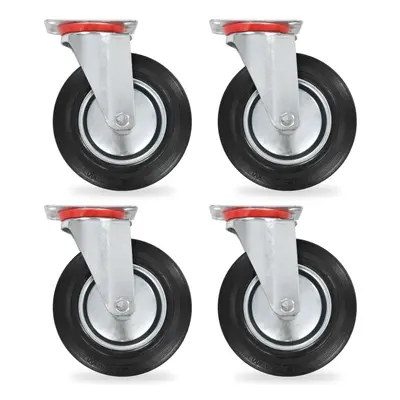 (4 pcs) vidaXL Swivel Casters Trolley Moving Wheels Furniture Caster Trolley Caster