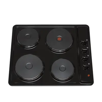 SIA PHP601BL 60cm Black Zone Electric Solid Plate Easy Clean Side Control Hob