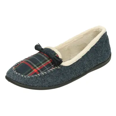 (UK 3, Navy (Blue)) Ladies Padders Slip On Slipper Shoes Tassel