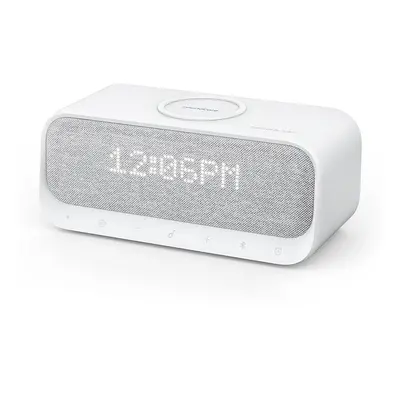 (White) Bluetooth Speakers 10W Stereo Sound FM Radio Alarm Clock White Noise Qi Wireless Charger