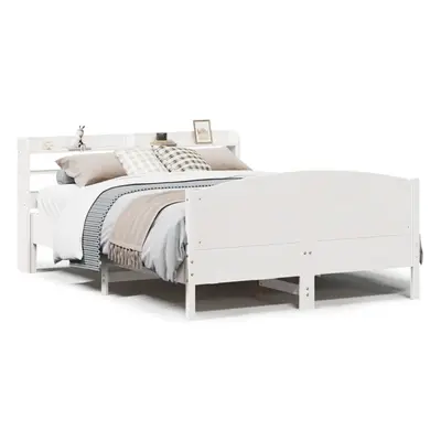 (160 x cm) vidaXL Bed Frame with Headboard Bed Base Solid Wood Pine