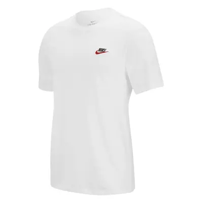 Nike Men's NSW Club Tee White/Black/University Red X-Large