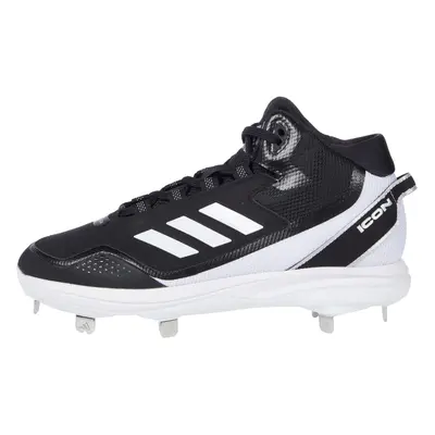 adidas Men's Icon Mid Baseball Shoe Black/White/Silver Metallic