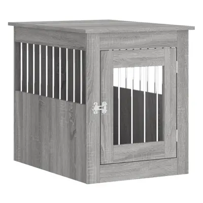 (grey sonoma, x x cm) vidaXL Dog Crate Furniture Pet Doghouse Dog Kennel Dog Cage Engineered Woo