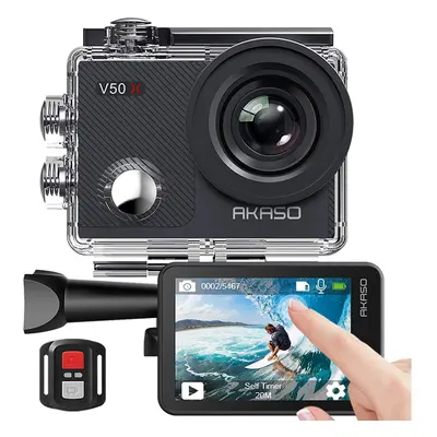 AKASO V50 X Action Camera, Native 4K Wifi Underwater 40M EIS Anti-Shake Cam with Touch Screen, R