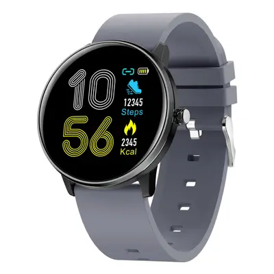 (Grey-Silicone) 2.5D Full Touch Blood Pressure O2 IP68 Deep Waterproof Sports Mode Weather Smart