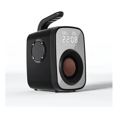 (Updated Version) Portable Bluetooth 5.0 Speaker LED Clock Display Mirror Hi-Fi Super Bass FM Ra