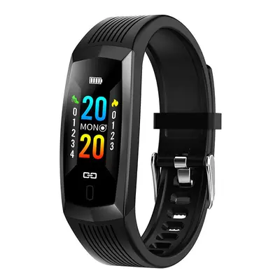 (Black) Color Display Heart Rate Blood Pressure Oxygen Monitor Call Rejection Smart Watch