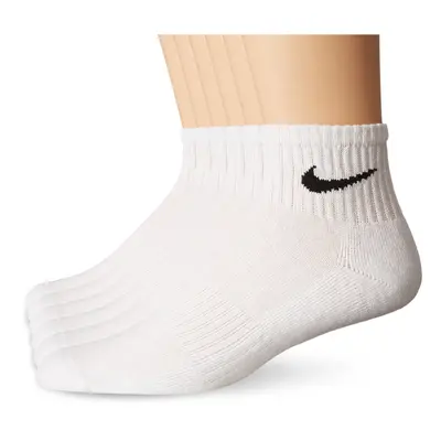 NIKE Unisex Performance Cushion Quarter Socks with Bag (6 Pairs) Whit