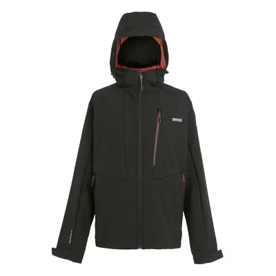 (S, Black/Red Ochre) Regatta Mens Hewitts X Colour Block Soft Shell Jacket