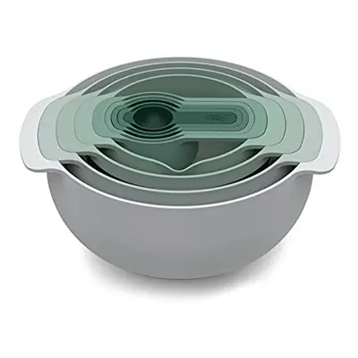 Joseph Joseph Nest Nesting Bowls Set with Mixing Bowls Measuring cups Sieve colander, 9-Piece, E