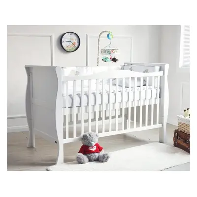 MCC BABY BED Solid Wooden Baby Cot Bed Savannah City Sleigh Cot Bed Toddler Bed & Premier Water 