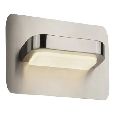 Searchlight LED Wall Light Satin Silver/Frosted Glass