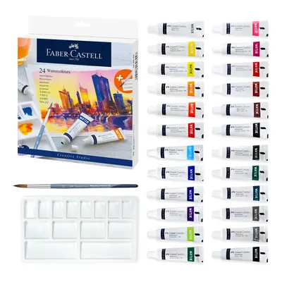 FaberCastell Watercolor Paint Set Tubes of Liquid Watercolors 9ml and Mixing Paint Palette Art S