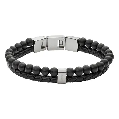 Fossil Men's Beaded Bracelet Color: Smoke (Model: JF03008793)